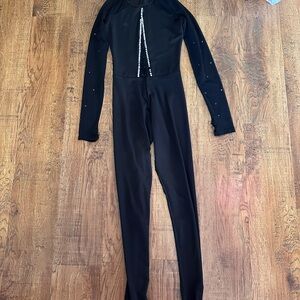 Black Rhinestone Embellished Jumpsuit